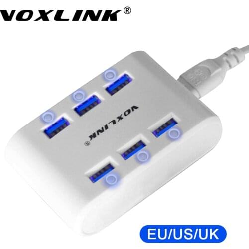VOXLINK 24W 4.8A 6-Ports USB Charging Station Mini Portable Multi Port USB Charger Hub Power Station for iPhone iPad Tablet