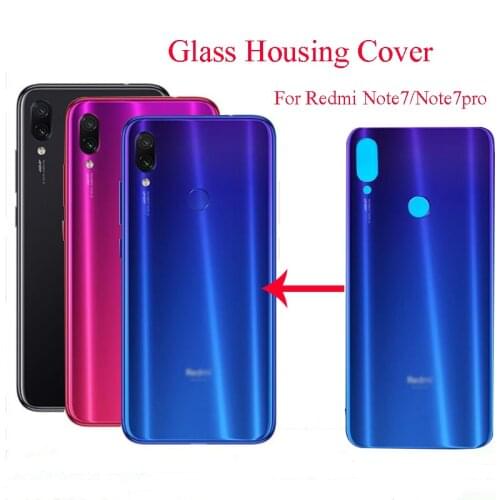 For Xiaomi Redmi Note 7 Pro Back Battery Cover Redmi 7 Note7 Rear Housing Door Glass Panel Case for Redmi Note 7 Battery Cover