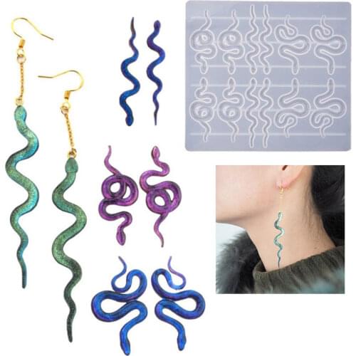 Snake Earrings Diy Crystal Epoxy Silicone Mold Keychain Silicone Mold DIY UV Resin Molds