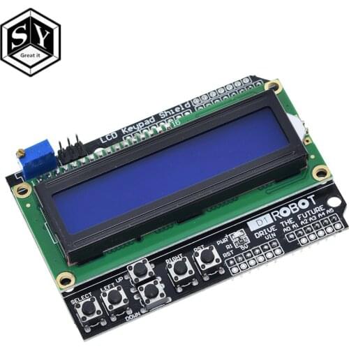 GREAT IT 1PCS LCD Keypad Shield LCD1602 LCD 1602 Module Display For Arduino ATMEGA328 ATMEGA2560 raspberry pi UNO blue screen