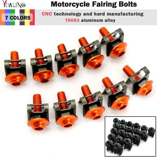 6mm CNC Motorcycle Fairing body work Bolts Screws for 990 Adventure R S 990SMR 990SMT Super 950 Super Enduro Supermoto