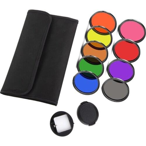 9pcs 52mm 58mm Full Color Filter Set+Adapter+Lens cap+10-slots Case for Gopro Hero3 GOPRO HERO 3+ & Gopro4 Gopro4& Gopro5 Camera
