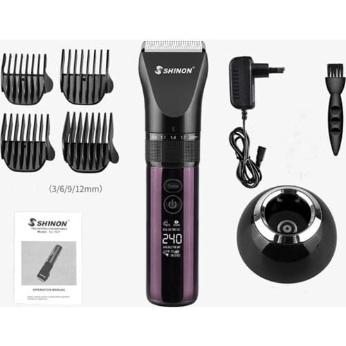 Cordless hair trimmer rechargeable hair clipper haircut machine LCD display professional barber clipper three speed low noise