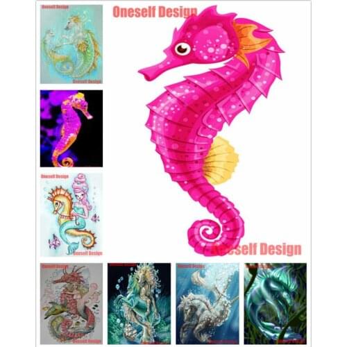 Diy daimond painting full Seahorse cartoon 3d diamond painting full round square cartoon 3d diamond mosaic sale Seahorse animal