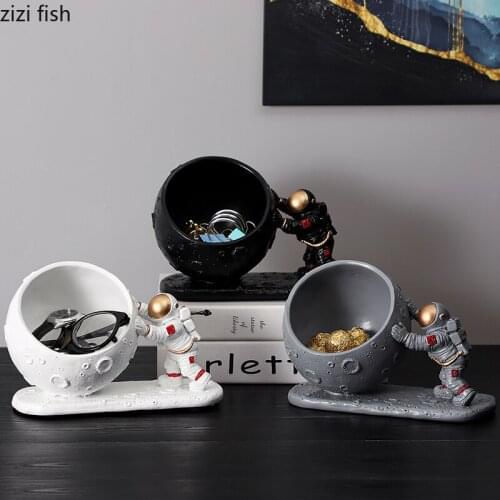 Astronaut Character Resins Storage Ornaments Tabletop Moon Decor Fruit Plate Snack Dessert Organizer Tray Crafts Home Decoration