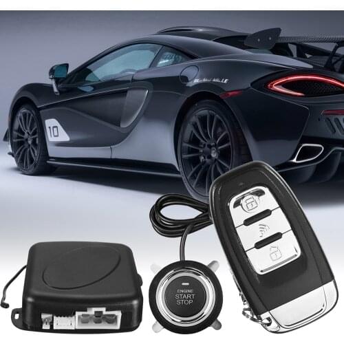 OkeyTech Car Alarm Passive Keyless Entry Remote Start/Stop Engine System Central Lock Car Engine Start Stop Button PKE SQ886