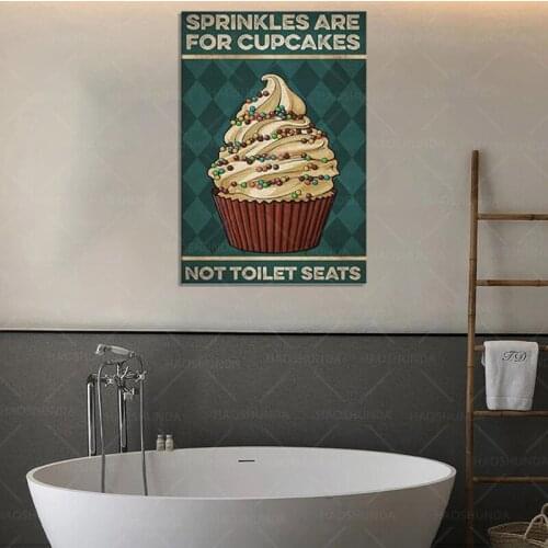 Decorative Art Printing Poster Sprinkles are for Cupcakes Not Toilet Seats Poster - Wall Art Print Home Decor Framed ready hang