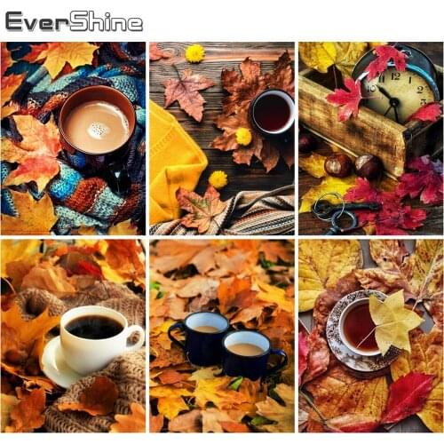 Evershine 5D Diamond Embroidery Coffee Full Square Diamond Painting Landscape Cross Stitch Mosaic Rhinestone Art Home Decor Gift