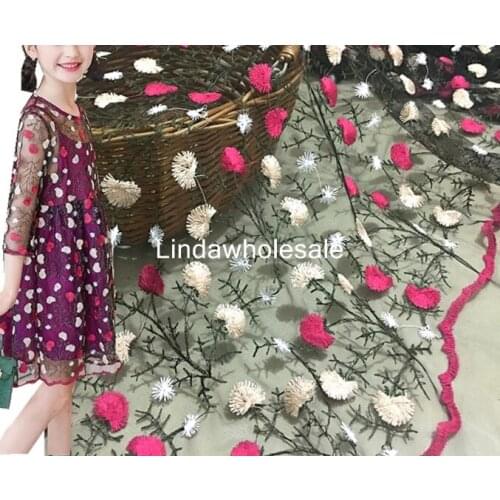 Summer embroidery lace fabric,childrens dress cloth,lace material,130cm*100cm/pcs