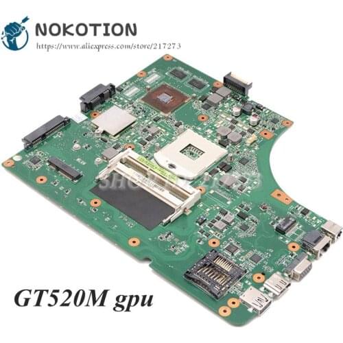 NOKOTION Laptop Motherboard For Asus K53S X53S A53S K53SV REV 2.3 PC Main Board HM65 DDR3 GT520M graphics