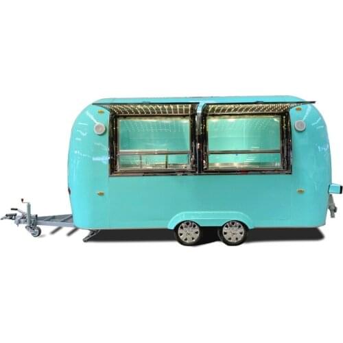 Airstream Mobile Food Carts Stainless Steel Food Trailer Ice Cream Snack Hot Dog Truck Size Customized