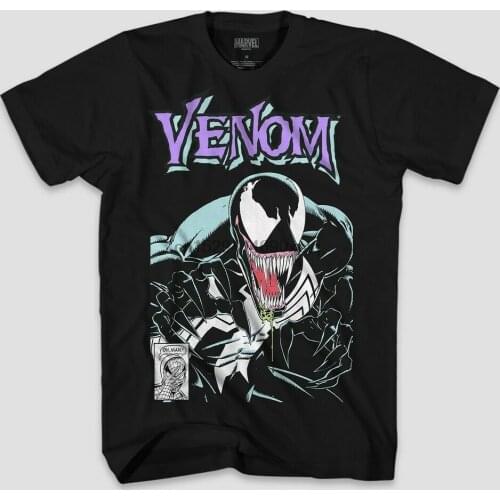 Mens Short Sleeve Venom Graphic T-Shirt - Black