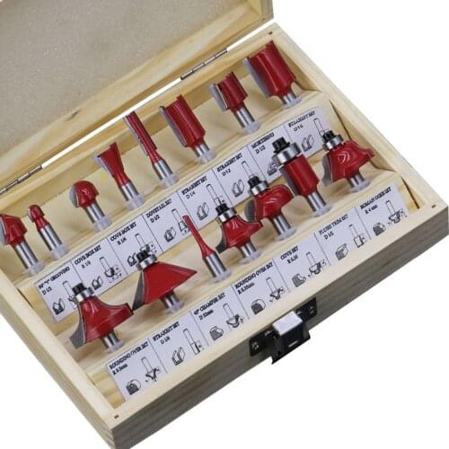 6.35mm Carbide Shank Wood Router Set Milling Wood Cutter Tool Woodworking Trimming Router Bit Woodworking Milling Cutter