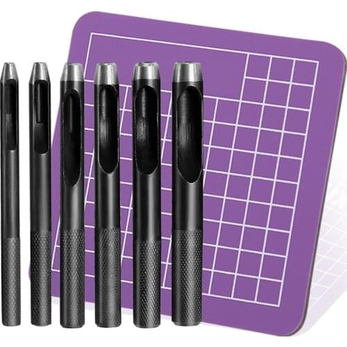 KAOBUY Round Hollow Punch Set 10Pcs Leather Craft Punch Tool Hollow Hole Punch Cutter Tool for Watch Bands Belts Canvas Paper