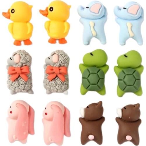 New Resin Cute Cartoon Animal Bunny Puppy Design Apply to DIY Nail Phone Case Hairpin Decoration Accessories 50pcs