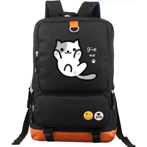 Game Neko Atsume anime backpack male and female students large capacity leisure backpack child birthday gift