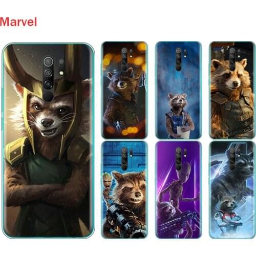 Silicone Cover Rockets Raccoon Marvel For Xiaomi Redmi Note 10 10S 9 9S Pro Max 9T 8T 8 7 6 5 Pro 5A Phone Case