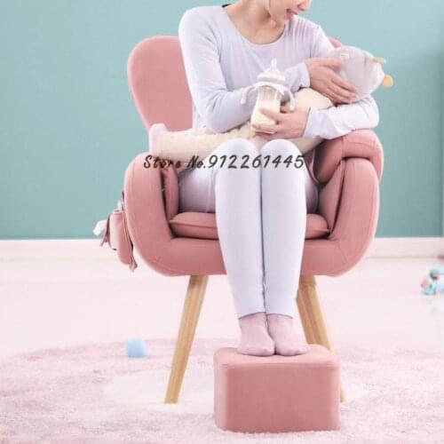 Breastfeeding Chair Sofa Stool Single Solid Wood Fabric Backrest Sofa Chair For Pregnant Mother And Baby Room