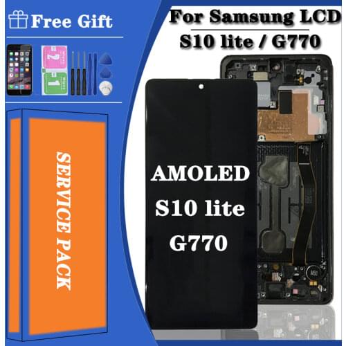Original For Samsung Galaxy S10 Lite G770 SM-G770F SM-G770F/DS LCD Display Touch Screen Digitizer Assembly Tools Adhesive Tape