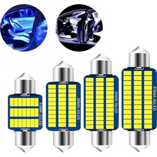 4Pcs Interior Reading Light Aluminum Heat Fin Canbus Festoon Door Light Interior Intelligent Decoding Auto Plate Lamp luces led