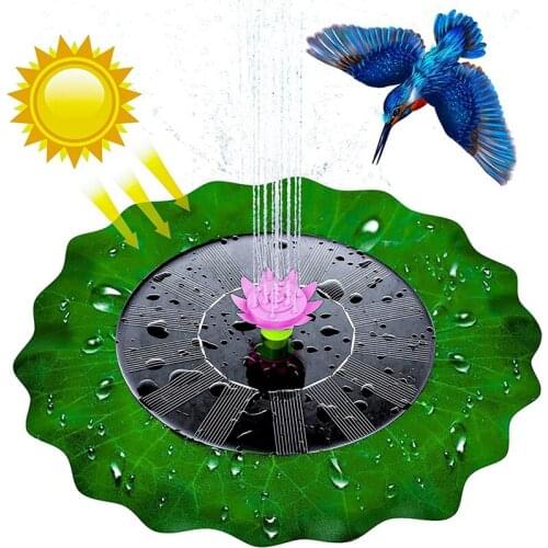 Solar Water Pond Fountain Lotus Leaf Solar Fountain Pump Floating for Bird Bath Pond Aquarium Pond Garden Decor