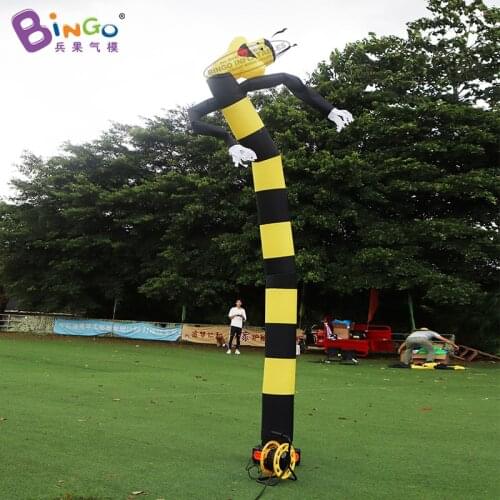 Custom Built 4m Height Inflatable Bee Air Dancer / Blow Up Honeybee Sky Dancer for Sale Toys BG-D0019-2