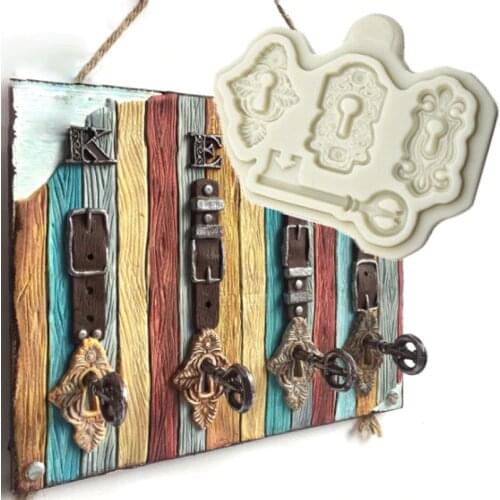 Locks & Key Molds Fondant Cake Decorating Tools Silicone Molds Sugarcrafts Chocolate Baking Tools for Cakes Gumpaste Form