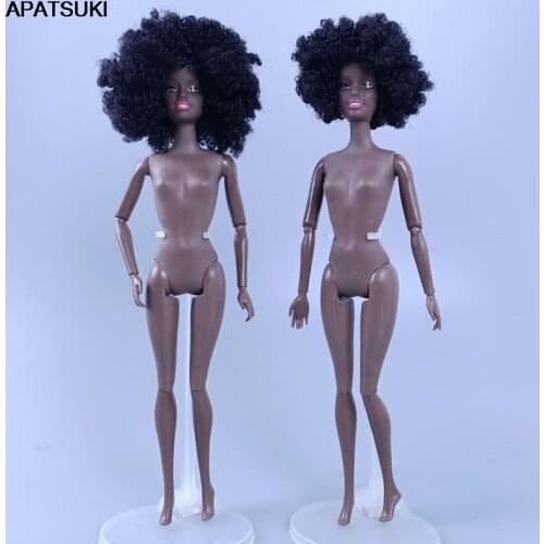 11.5" BJD Doll Nude Naked Body 11 Jointed Movable Body Head With Black Short Curl Hair 1/6 Dolls Accessories Kids DIY Toys Gifts