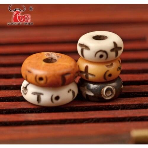 20PCS Natural yak bone bead hand-chain necklace DIY beads Handmade Carved beads for jewelry making 3X8mm 4X10mm Tibetan style