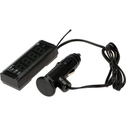 3 In 1 LED Digital Display Car Vehicle thermometer Time Clock 12-24V Voltage Temperature meter