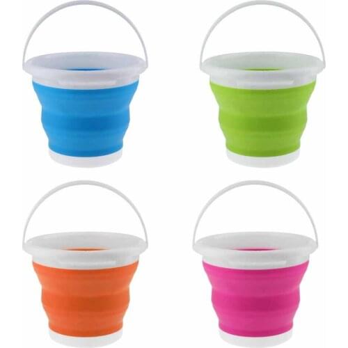 3L Folding Silicone Collapsible Bucket Camping Outdoor Fishing Pot Durable Car Accessories Good For RV Camper Trailer Caravan