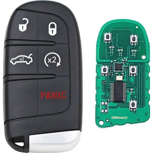 4+1 Buttons Smart Remote Car Key Fob 433mhz ID46 Chip 7953A for Chrysler 200 300 2011-2018 FCC: M3N-40821302