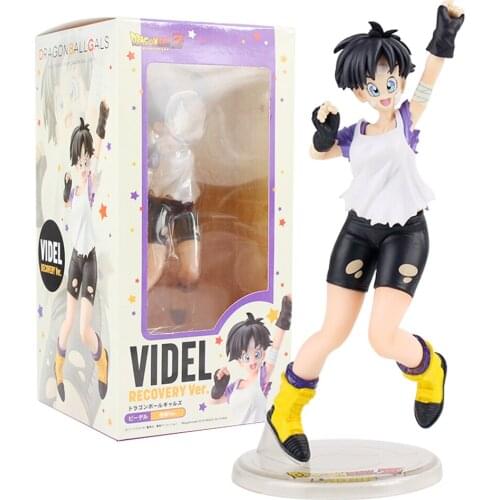 22cm Dragon Ball Z Anime Videl Short Hair PVC Action Cartoon Pretty Kawaii Girl Collection Model Toy Kids Gif Brinquedos