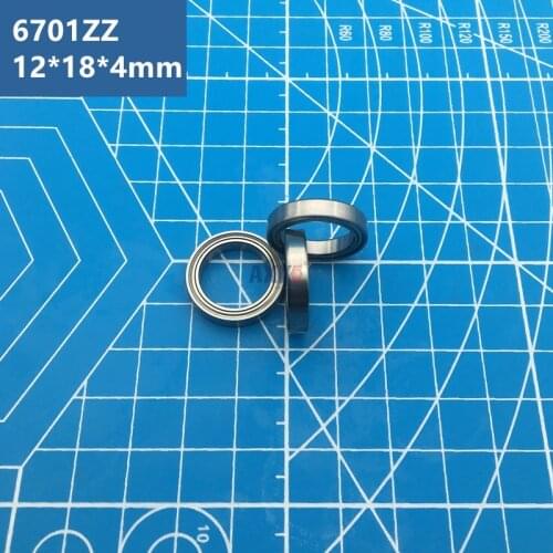 Free Shipping 20pcs ABEC-5 6701ZZ Bearing (12*18*4 mm) Thin wall section 6701 ZZ deep groove ball bearings 61701ZZ 6701Z