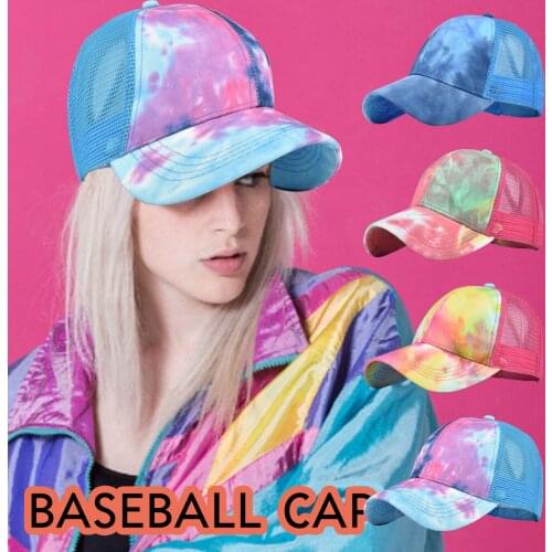 New Tie-dyed Net Cap Cotton Baseball Cap Men Women Hip Hop Dad Mesh Hat Trucker Sun Visor Hat Dropshipping бейсболка козырьком