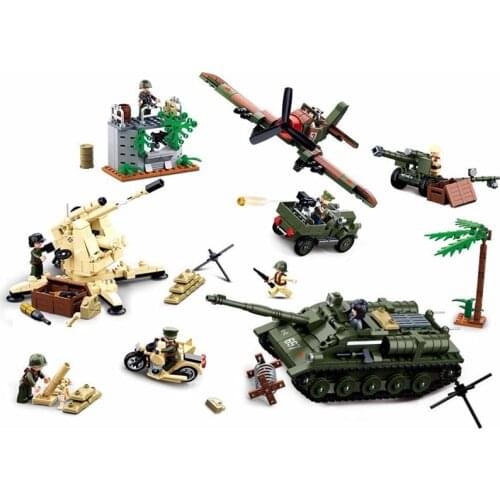 Sluban B0697 998pcs Military Ww2 World War II Rebirth from Adversity-Battle of Kursk, Great Counterattack Building Blocks Toy