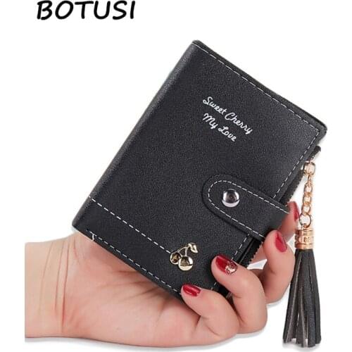 BOTUSI Fashion Hasp Leather Womens Wallets and Purses Ladies Hot Change Card Holder Coin Small Purses for Girls Designer Wallet