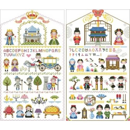 Small palace patterns counted 11CT 14CT Cross Stitch Sets DIY Chinese Cross-stitch Kits Embroidery Needlework