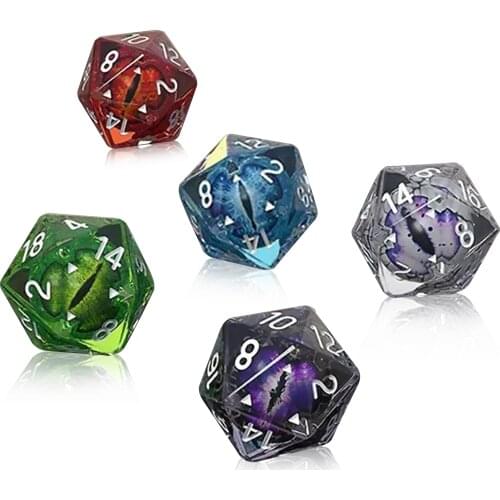 Polyhedral Dice Glazed Bead Longan Crystal Gorgeous Polygonal Dice Crystal Ornament Dichromatic Polyhedral Numbers Game Toys