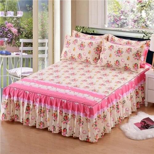 3pc/Set Bedding Sheet Home Textile Modern Polyester Flat Sheet Bed Linen Bedspread with Pillowcase Bed Skirt 2022 Band