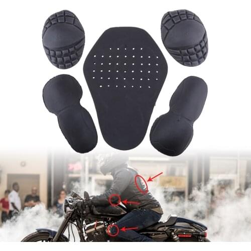5x Removeable Motorcycle Motocross Body Protective Armour Eva Racing Lining Protectors Pad Shoulders Elbow Back Armor Parts