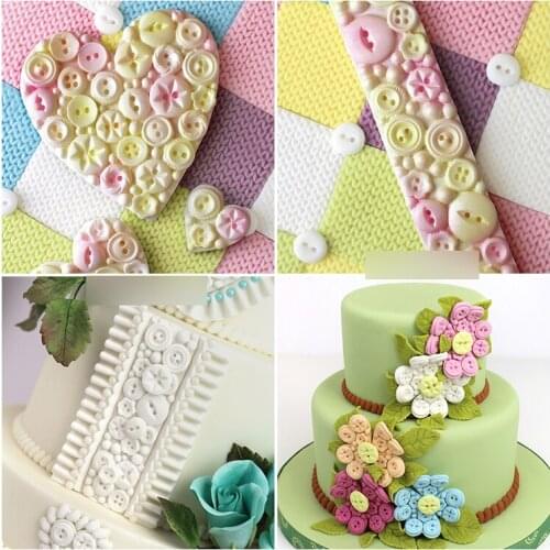 Sugarcraft Border Button Cake Decorating Tools Silicone Cake Mold Heart Button Shape DIY Fondant Cake Molds Moulds PRZY 001