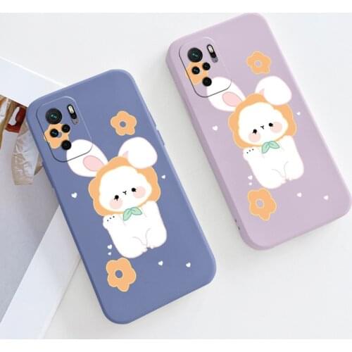 Big Ears Bunny Silicone Case For Xiaomi Redmi Note 10 10S 9T 9 8 7 MAX Redmi 9 9A 9T K40 K30 K20 Pro Ultra Thin Phone Back Cover