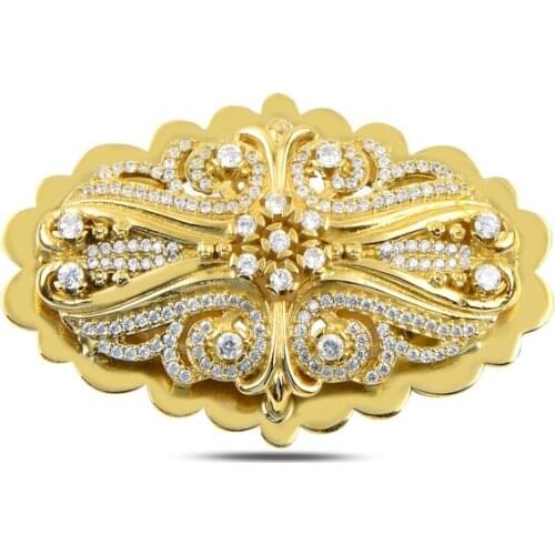 Silverlina Silver Zircon Stone Authentic Brooch