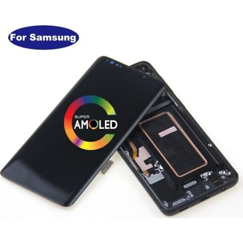 Super Amoled Replacement for SAMSUNG Galaxy S9 LCD Touch Screen Digitizer with Frame S9 Plus LCD G960 G965 with Frame Tested