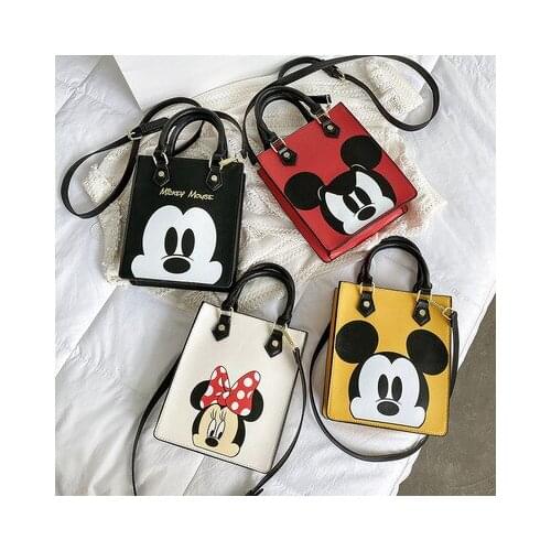 Disney Mickey mouse messenger shoulder bag lady pu cartoon handbag women shopping bag
