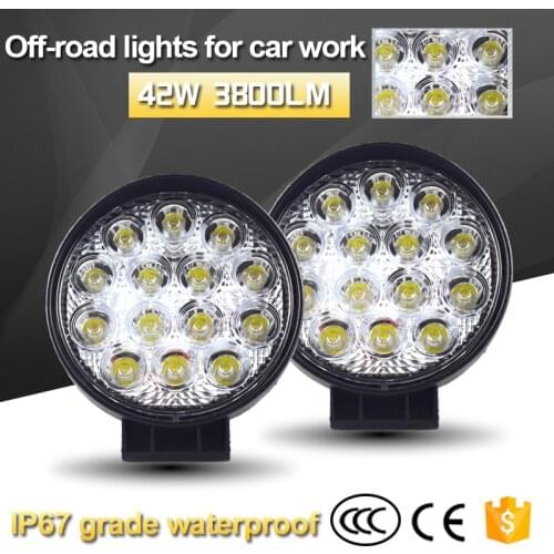 LED Work Light Bar 42W 4.4inch Car Light Bright Beam Spotlight Led Light for Car Offroad 4x4 ATV SUV Motorcycle Tractor Boat