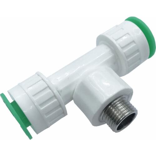 New Arrivals 1/2Inch 3/4Inch Male Tee Quick Connectors PE PVC Aluminum Plastic PPR Tap Water Pipe Garden Irrigation Connection