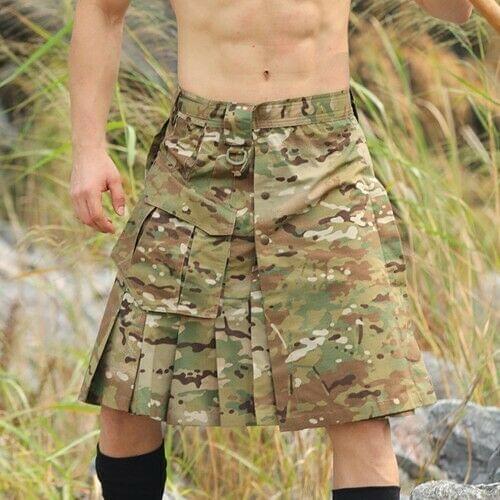Tactical Uniform Scotticize Style Skirt Kilt Camouflage Color Have D Ring Poket