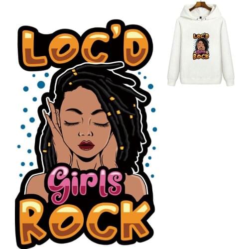 Iron on Patches Girls Patch for Clothing Women Letter Stickers DIY Heat Transfers Clothes Appliques Rock Girl